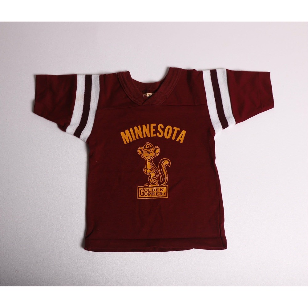Vintage 80s Minnesota Golden Gophers Kids Jersey Shirt Maroon Size 4 USA